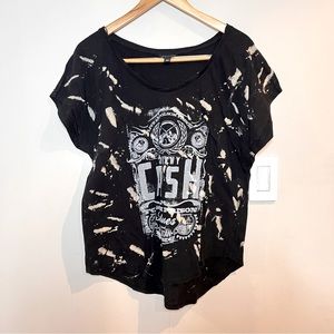 Y2K | Rock & Republic oversize slouchy Johnny Cash graphic print shirt